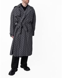 Burberry - Long Silk Belted Trench Coat, Brand Size 48 Us - Lyst