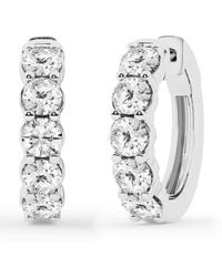 Brilliant Diamond - 2.0 Carat Round Lab Grown Diamond Hoop Earrings - Lyst