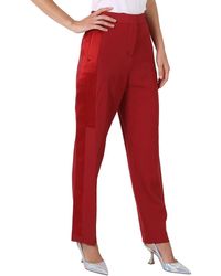 Burberry - Jacinda Silk Satin Side Stripe Wool Tailored Trousers - Lyst