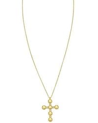 Tresorra - 14K Diamond Cross Bauble Necklace - Lyst