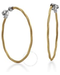 Alor - Cable 1.5? Hoop Earrings With 18kt White Gold - Lyst