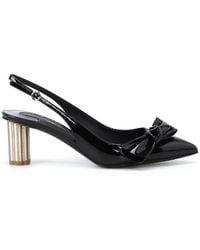 Ferragamo - Bow Patent Leather Slingback Pumps - Lyst
