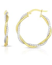 Kylie Harper - 14 Two-Tone Twisted Rope Hoop Earrings - Lyst
