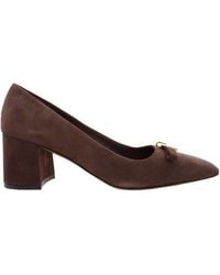 Ferragamo - Ferragamo Myra Bow Block Heel Pumps, Size 7 C - Lyst