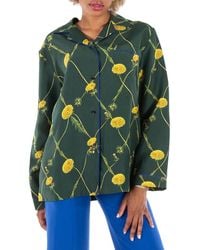 Burberry - Dandelion-Print Silk Pyjama Shirt, Brand Size 8 Us - Lyst