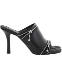 Burberry - Glossy Leather Peep Flat For - Lyst
