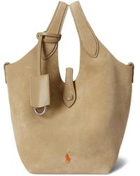 Polo Ralph Lauren - Small Polo Play Suede Tote Bag - Lyst