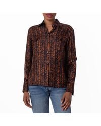 Bally - Abstract Print Long-Sleeved Silk Shirt, Brand Size 40 Us Size 4 - Lyst