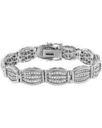 Haus of Brilliance - .925 Sterling Silver 3 Cttw Diamond Art-deco Style Link Bracelet - Lyst