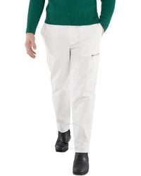 Moncler - Cotton Trousers With Logo, Brand Size 46 (Waist - Lyst