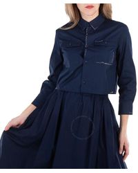 Marni - Cropped Shirt With Stitching Details, Brand Size 40 Us - Lyst