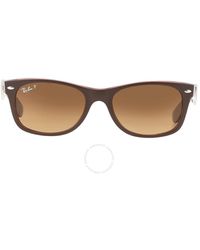 Ray-Ban - New Wayfarer Classic Gradient Polarized Rectangular Sunglasses Rb2132 6608m2 52 - Lyst