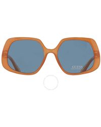 Guess - Blue Geometric Sunglasses Gu7862 59v 56 - Lyst