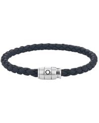 Montblanc - Woven Leather Bracelet - Lyst