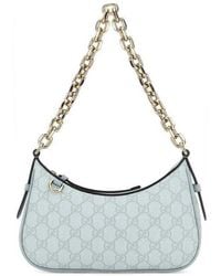 Gucci - Printed Canvas Gg Emblem Shoulder Bag - Lyst