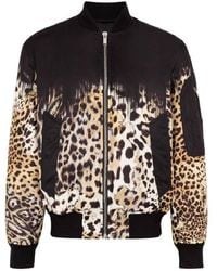 Roberto Cavalli - Queen Of Sicily Printed Bomber Jacket, Brand Size 50 Us - Lyst