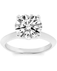 Mure And Co - 2Ctw Round Shaped Lab Grown Diamond (F/Vs) Knife Edge Shank Solitaire Engagement Ring - Lyst