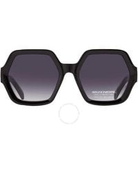 Skechers - Smoke Gradient Geometric Sunglasses Se6223 01b 57 - Lyst