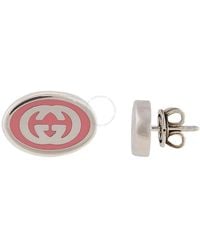 Gucci - Interlocking G Sterling Enamel Earrings - Lyst