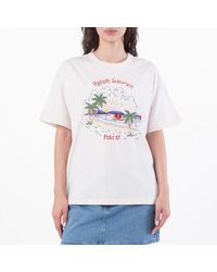 Polo Ralph Lauren - Ralph Lauren Cotton-Linen Embroidered Beach T-Shirt - Lyst