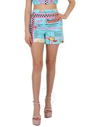 Moschino - The Diner Menu Stretch Cotton Shorts - Lyst
