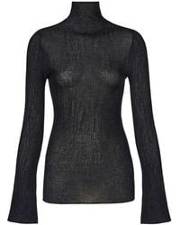 Ferragamo - Long Sleeves Round-Neck - Lyst