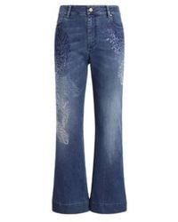 Roberto Cavalli - Embroidered Cropped Denim Jeans, Brand Size 40 Us - Lyst