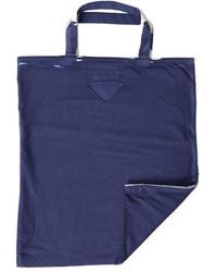 Prada - Jersey Fabric Logo Shoulder Shopping Tote Bag - Lyst