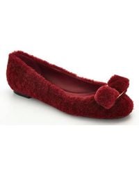 Ferragamo - Varina Shearling Ballet Flats - Lyst