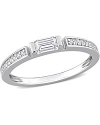 Amour - 3/8 Ct Dew Created Moissanite Anniversary Band - Lyst