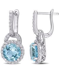 Amour - 5 5/8 Ct Tgw Topaz And Sky- Topaz Earrings - Lyst