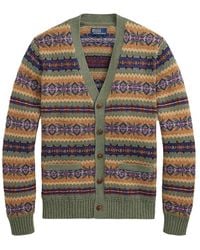 Polo Ralph Lauren - Fair Isle Cotton-Blend Cardigan - Lyst