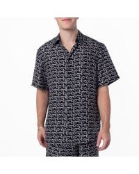 Burberry - Monogram B Print Silk Shirt - Lyst