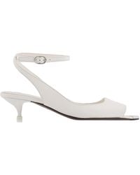 McQueen - New Ivory Leather Punk Ankle Strap Sandals, Brand Size 39 Us - Lyst