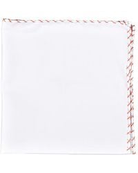 Brunello Cucinelli - Cotton Pocket Square With Contrast Stitching, One Size - Lyst