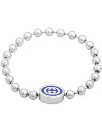 Gucci - Interlocking G Boule Chain Sterling Enamel Bracelet - Lyst