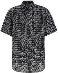 Burberry - Monogram B Print Silk Shirt - Lyst