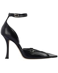 Jimmy Choo - X Mugler Leather And Mesh Pumps, Brand Size 35 Us - Lyst