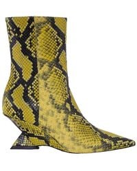 The Attico - Fluo Python Leather Cheope Ankle Boots - Lyst