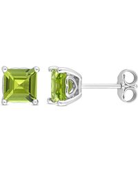 Amour - 2 3/8 Ct Tgw Square Peridot Stud Earrings - Lyst