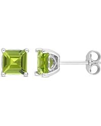 Amour - 2 3/8 Ct Tgw Square Peridot Stud Earrings - Lyst