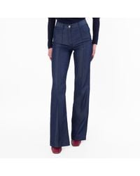 Ferragamo - Ferragamo Front Pleated Flared Trousers - Lyst