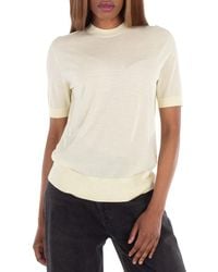 Burberry - Crewneck Wool T-Shirt - Lyst