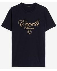 Roberto Cavalli - Logo-Embroidered Cotton T-Shirt - Lyst