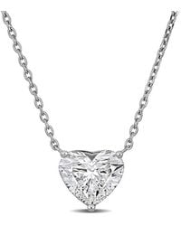 Created Forever - 2Ct Tw Heart Shape Lab Grown Diamond Necklace - Lyst