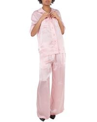 Burberry - Ekd Wide Leg Silk Jacquard Trousers, Brand Size 4 (Us - Lyst