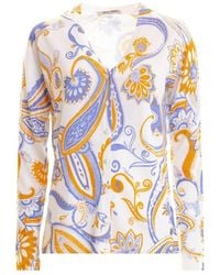 Roberto Cavalli - Silk Paisley Print Cardigan, Brand Size 38 Us - Lyst