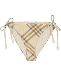 Burberry - Check Print Slip-On Bikini Briefs - Lyst