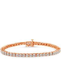 Haus of Brilliance - 10K Rose Plated .925 Sterling 1.0 Cttw Miracle-Set Diamond Round Faceted Bezel Tennis Bracelet (I-J Color, I3 Clarity) - Lyst