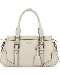 Prada - Ivory Leather Large Handbag - Lyst